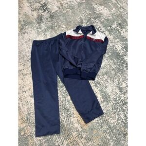 Vintage Pinnacle Track Suit Men's Size Large Red White & Blue Made in the USA‎